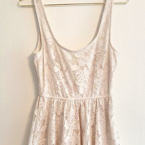 Zara Ivory Lace Sleeveless Tank Dress Large